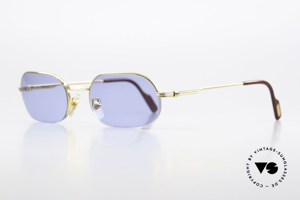 Cartier Ascot 90er Brille Halb Rahmenlos, "Ascot" benannt nach der britischen Pferderennstrecke, Passend für Herren und Damen