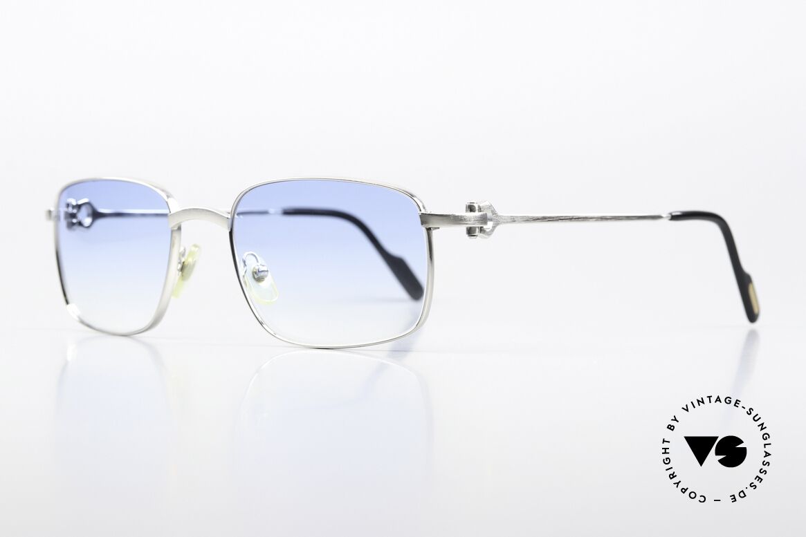 Cartier Temper - L Gläser In Hellblau Verlauf, gebürstete Platin-Lackierung; entsprechend wertig, Passend für Herren