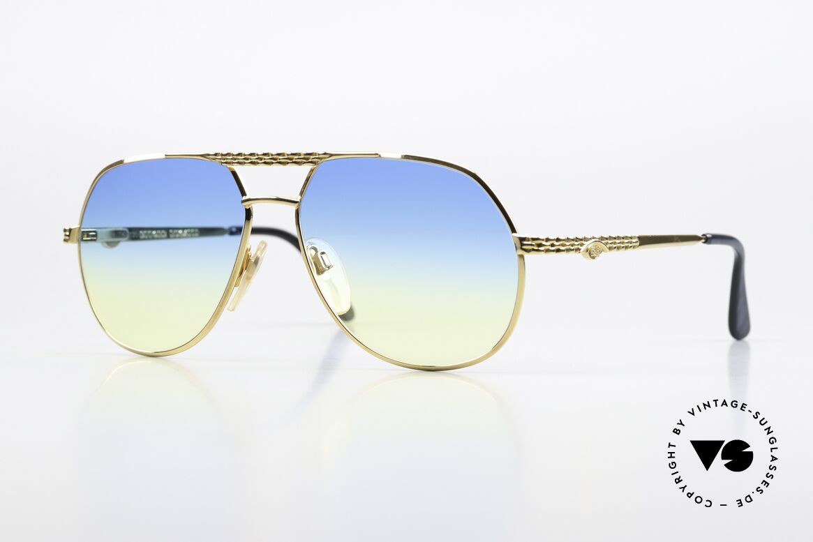 Bugatti EB502 - S Gelbgold Luxusbrille 90er, vintage Bugatti Sonnenbrille in unglaublicher Qualität, Passend für Herren und Damen