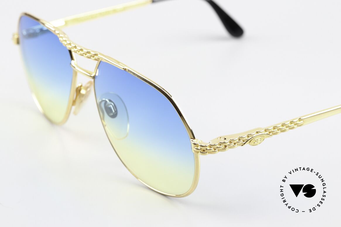 Bugatti EB502 - S Gelbgold Luxusbrille 90er, gelbgoldene Fassung, medium "SMALL" 57mm Ausführung, Passend für Herren und Damen