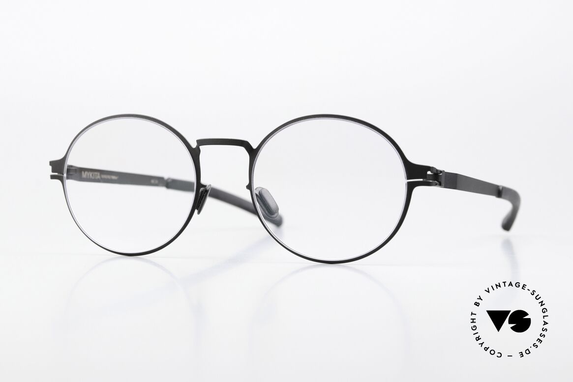 Mykita Ninni Runde Brille Klassisch Schwarz, Mykita Brille, Modell Ninni, Größe 48-19, Color 002, Passend für Herren und Damen