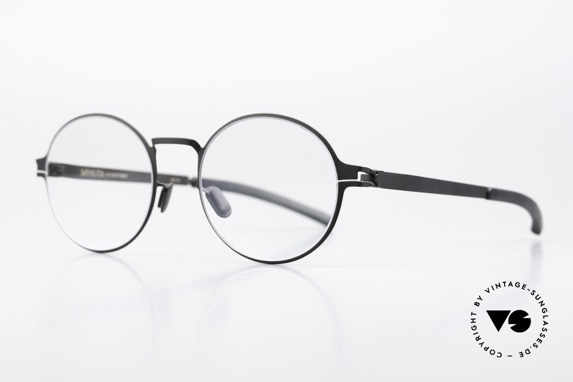 Mykita Ninni Runde Brille Klassisch Schwarz, Farbe 002 = "schwarz" für Damen und Herren gemacht, Passend für Herren und Damen