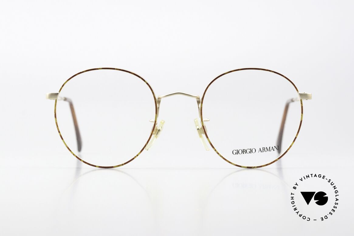 Giorgio Armani 201 49mm Panto Vintage Brille 90er, M. 201, col. 701 (mattgold / kastanie) in Gr. 49-21, Passend für Herren und Damen