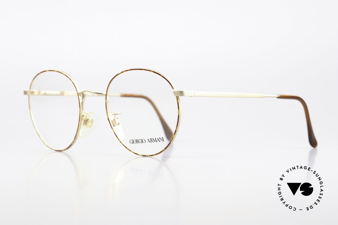 Giorgio Armani 201 49mm Panto Vintage Brille 90er, zeitloses 90er Jahre Modell mit Federscharnieren, Passend für Herren und Damen