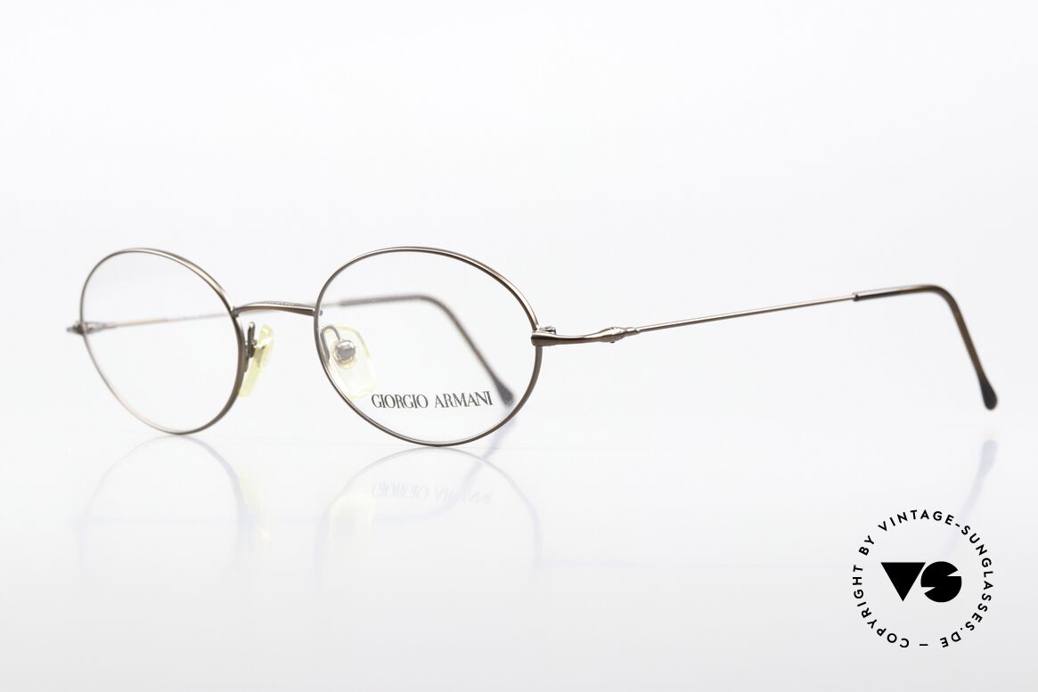 Giorgio Armani 281 Ovale Vintage Brille No Retro, Metallrahmen mit edler bronze-brauner Lackierung, Passend für Herren und Damen
