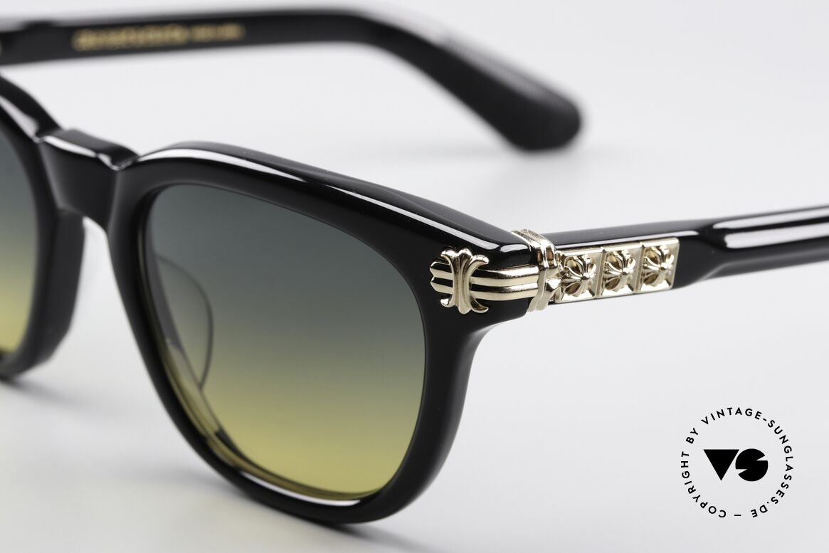 Chrome Hearts Smoke Show Azetat Sonnenbrille 18k Gold, mit kostbar 18kt vergoldeten Dekor-Elementen, Passend für Herren und Damen