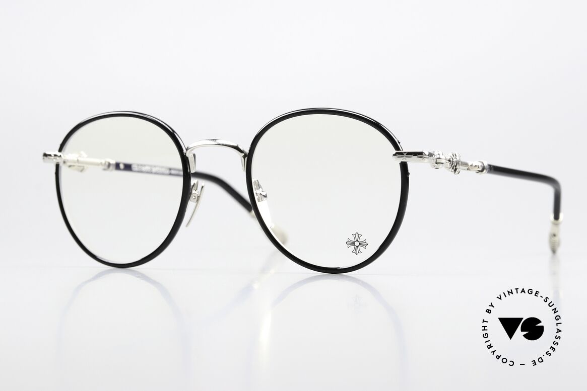Chrome Hearts Firkin Pantobrille Sterling Silber, unisex Brille in black/shiny-silver, Gr. 49-22, Passend für Herren und Damen