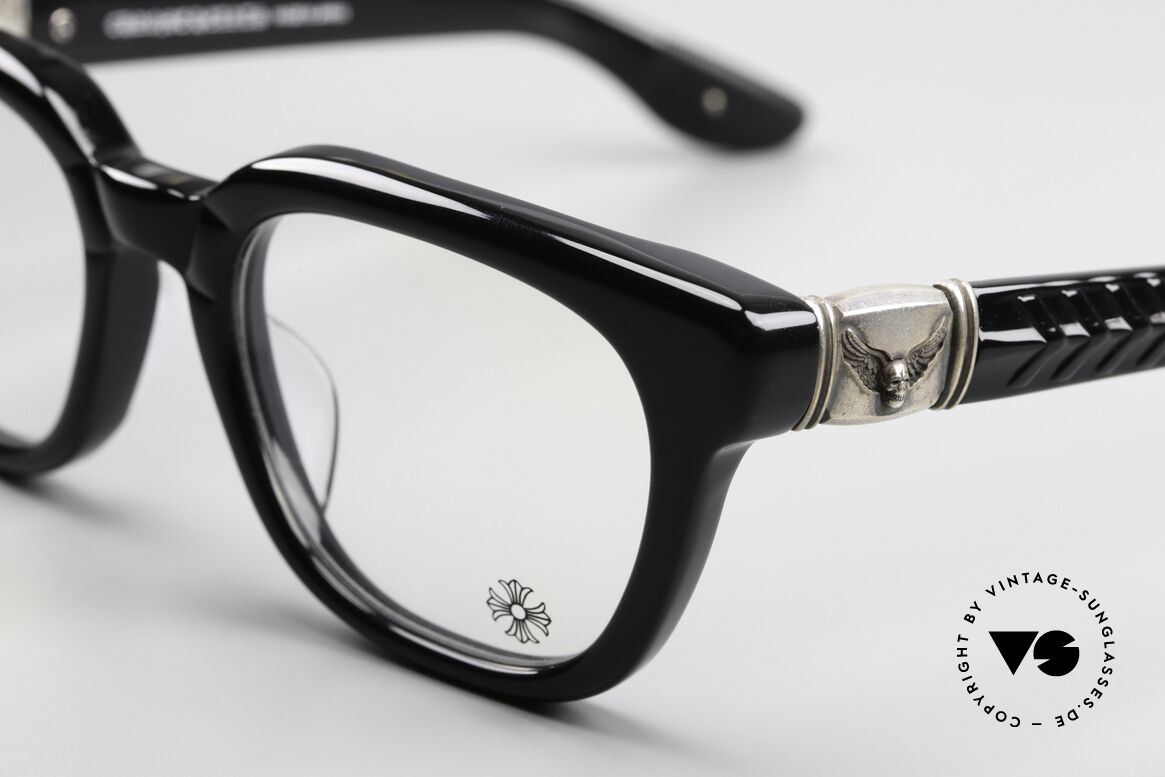 Chrome Hearts Well Hell Yeah Herrenbrille Mit Totenkopf, 'Mahalia' Totenkopf-Dekor in 925 Sterling Silber, Passend für Herren