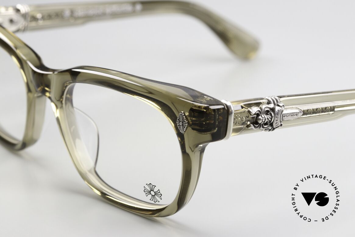 Chrome Hearts Dooable Dicke Azetatbrille Herren, Bügeldekor aus 925 Sterling Silber (wie immer), Passend für Herren