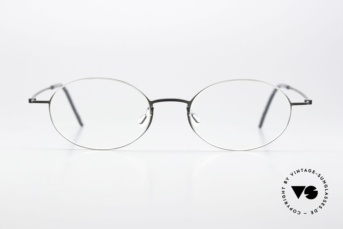 Lindberg 5503 Thintanium Dünne Titanbrille Schwarz, color code U9: eine komplett schwarze Brillenfassung, Passend für Herren und Damen