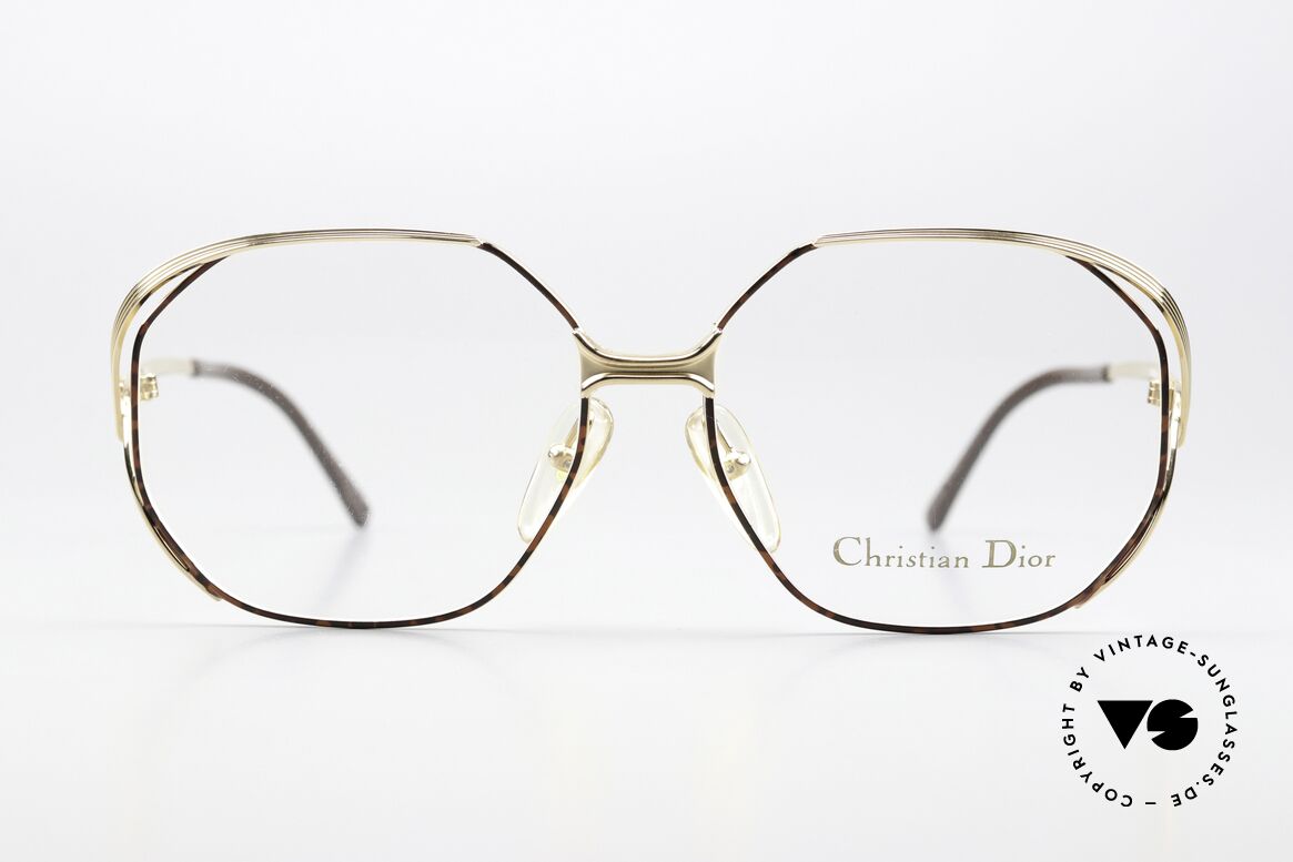 Christian Dior 2476 80er Brille Vergoldet Ladies, feminines elegantes Design mit großen XL Gläsern, Passend für Damen