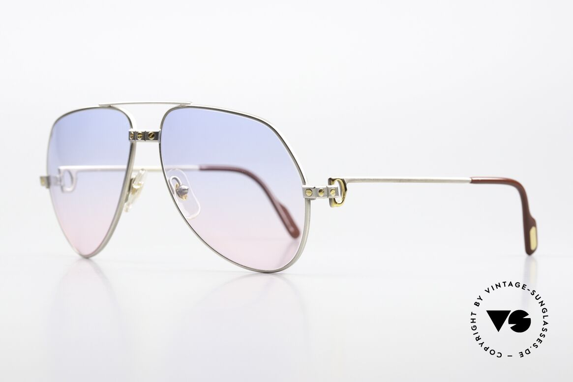 Cartier Vendome Santos - M Einzelstück Brille Von 1983, Santos-Dekor (3 Schrauben) in MEDIUM Gr. 59-14, 135, Passend für Herren und Damen