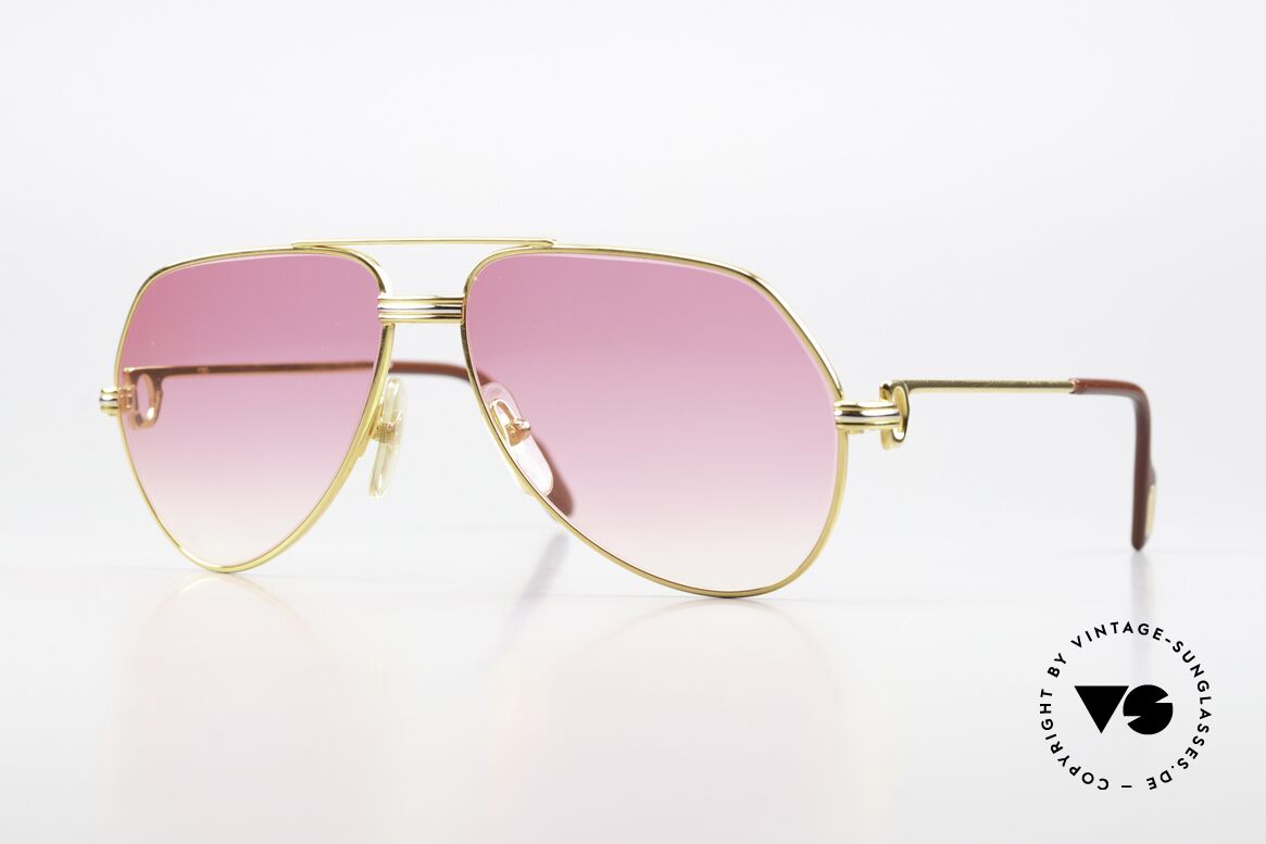 Cartier Vendome LC - S 80er Mode Pinkes Sonnenglas, Vendome = das berühmteste Brillendesign von CARTIER, Passend für Herren und Damen