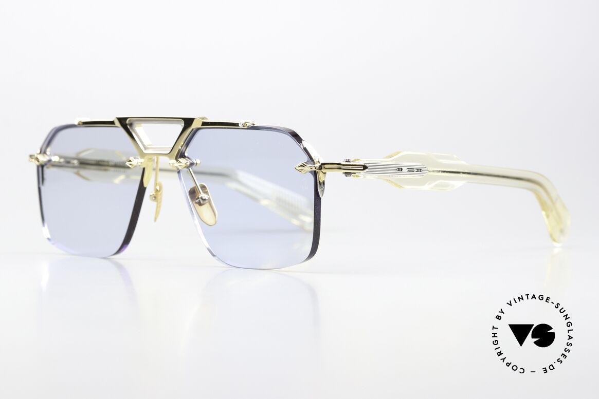 Jacques Marie Mage Silverton Randlose JMM Sammlerbrille, color CIEL, GOLD-PLATED Titanium, in Größe 57/15, Passend für Herren