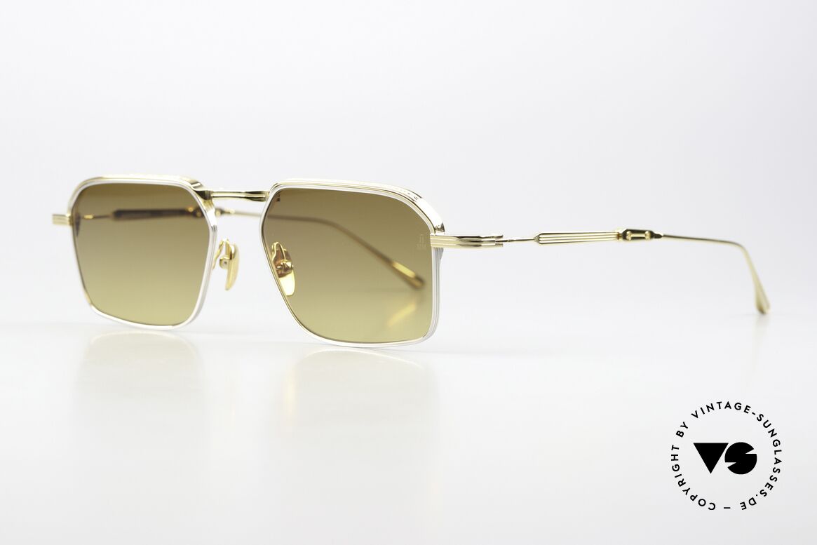 Jacques Marie Mage Koenig Faltbare Titan Sonnenbrille, color ROMA (vergoldet und silberne Titanium Front), Passend für Herren und Damen
