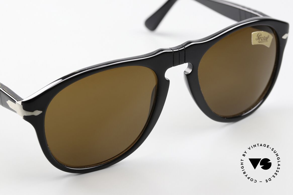 Persol 649/3 Ratti Sport Meflecto System 80er Brille, sehr klassische Ausführung in schwarz und silber, Passend für Herren