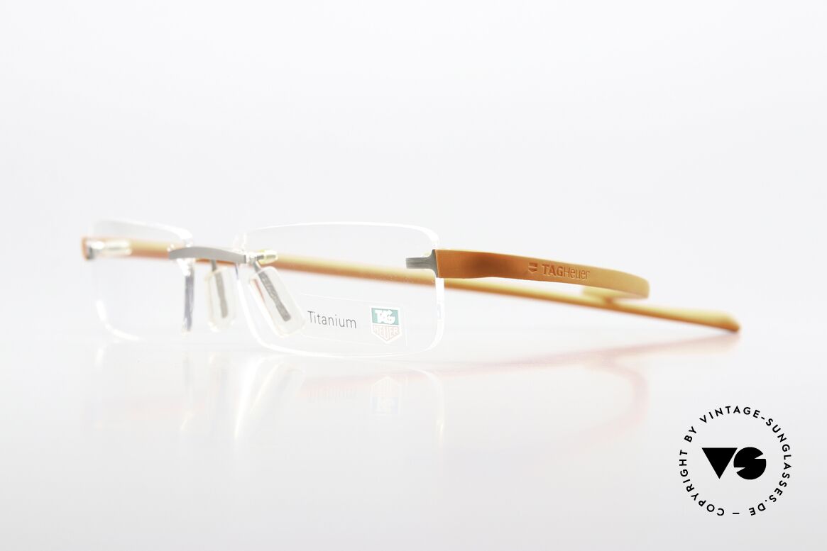 Tag Heuer 3102 Reflex Titan Luxusbrille Randlos, formbare "Racing" Bügel aus Elastomer-Gummi, Passend für Herren