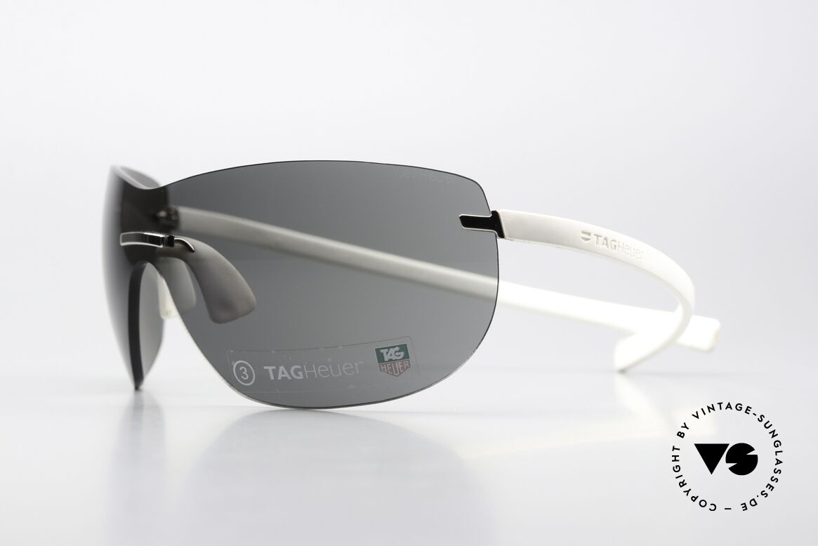 Tag Heuer 5109 Reflex Rennfahrer Brille Von 2007, formbare "Racing" Bügel aus Elastomer-Gummi, Passend für Herren und Damen