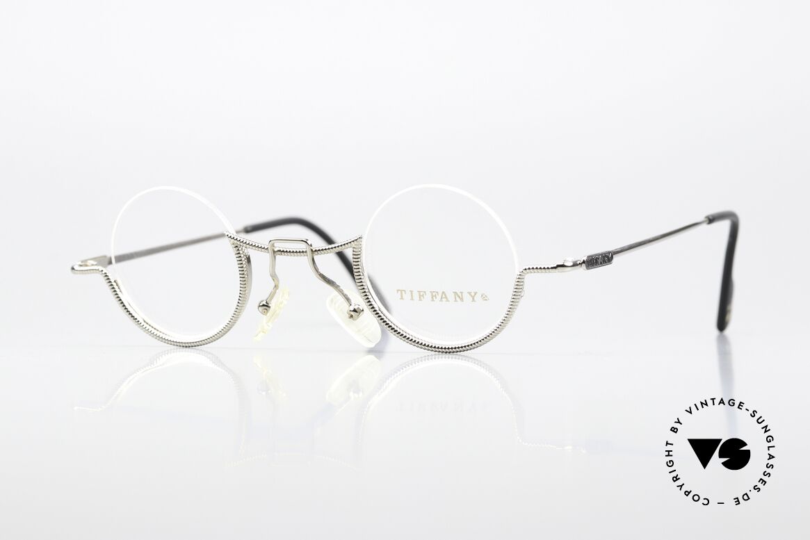 Tiffany T64 Entzückende Damenbrille 90er, elegante Tiffany Damenbrille (23K Weissgold Plated), Passend für Damen