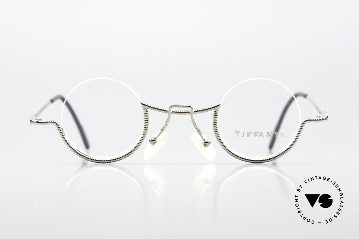 Tiffany T64 Entzückende Damenbrille 90er, Modell T64; Größe 36/11, 140, C. 3 (silber/schwarz), Passend für Damen