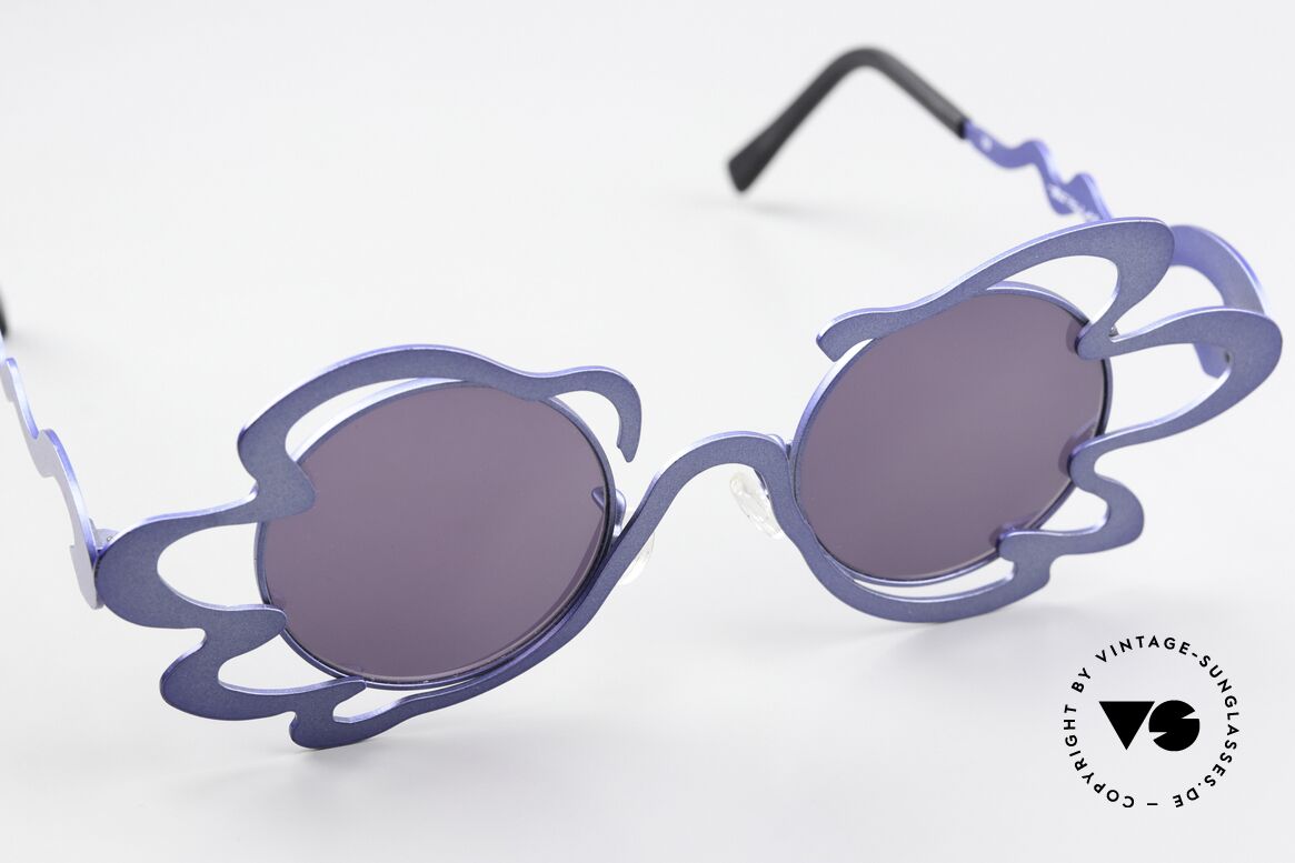 Theo Belgium Tagliatelli Spaghetti Sonnenbrille 90er, ungetragenes Theo-Einzelstück für die, die sich trauen!, Passend für Damen