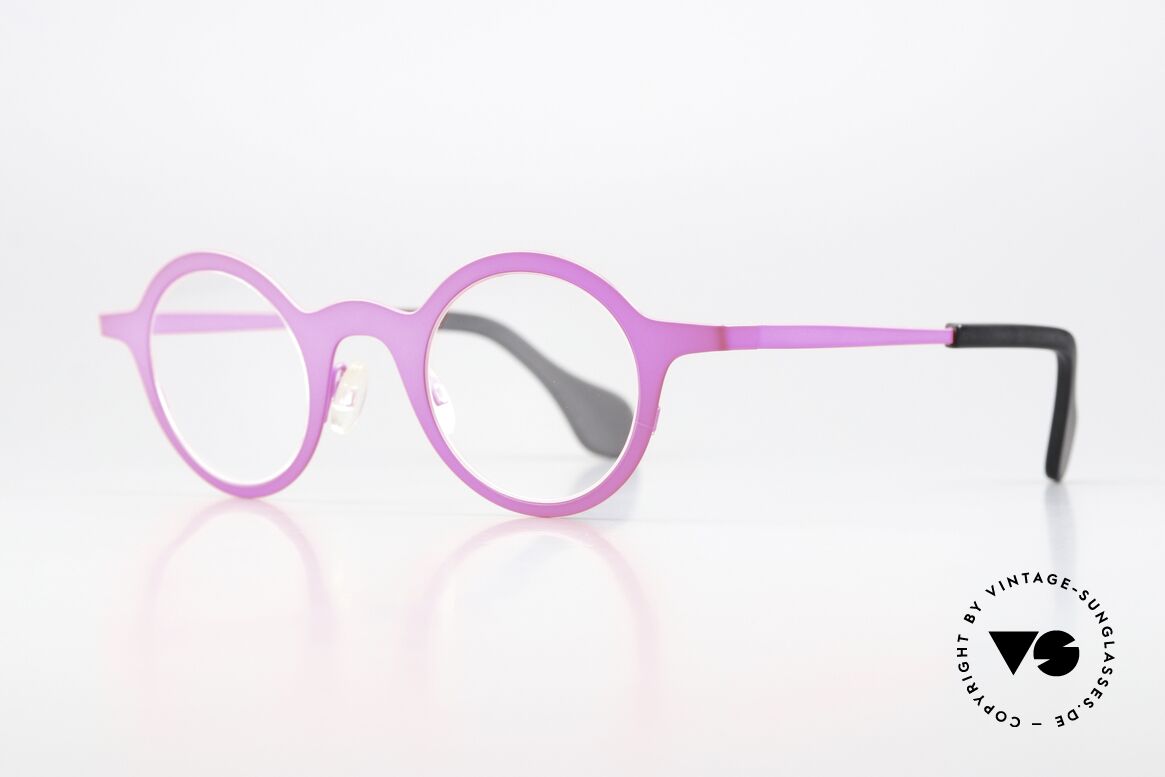 Theo Belgium Mille 24 Neon Pink Brille Eyecatcher, Avantgarde-Designerbrille in Premium-Qualität, Passend für Herren und Damen