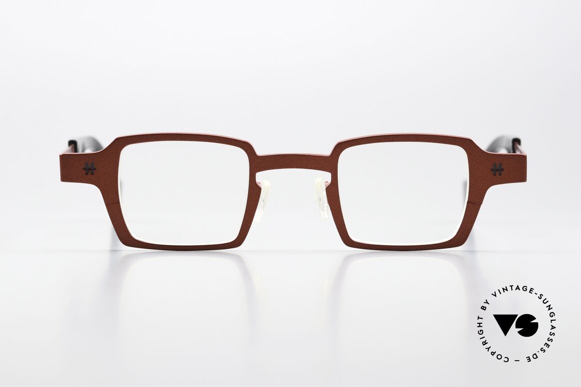 Theo Belgium Sixteen Titaniumbrille Rot Metallic, Modell Sixteen in Color Code 736 (rot metallic), Passend für Damen