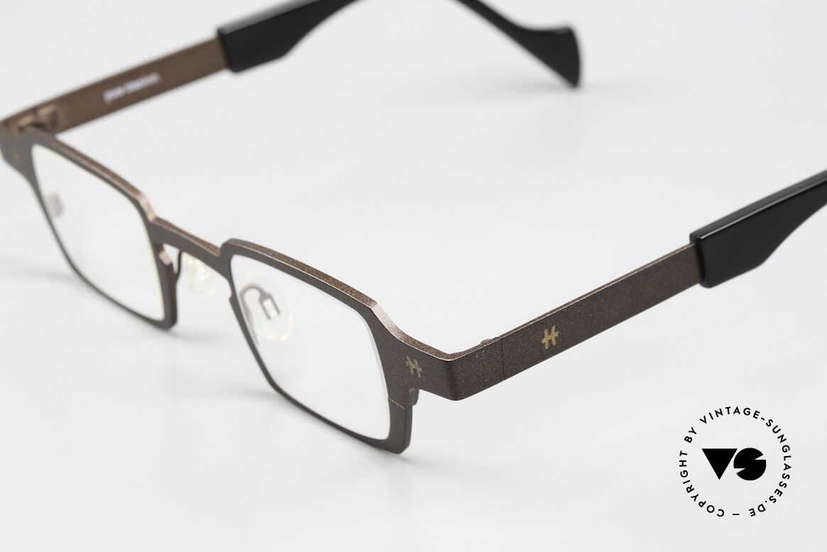 Theo Belgium Sixteen Titaniumbrille Braun Metallic, high-end Pure Titanium Rahmen (Größe 37/18), Passend für Herren und Damen