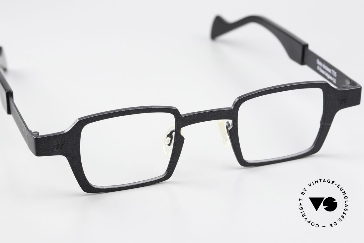 Theo Belgium Sixteen Titanbrille Schwarz Metallic, ungetragenes Modell der Theo 'TEENS' Familie, Passend für Herren und Damen