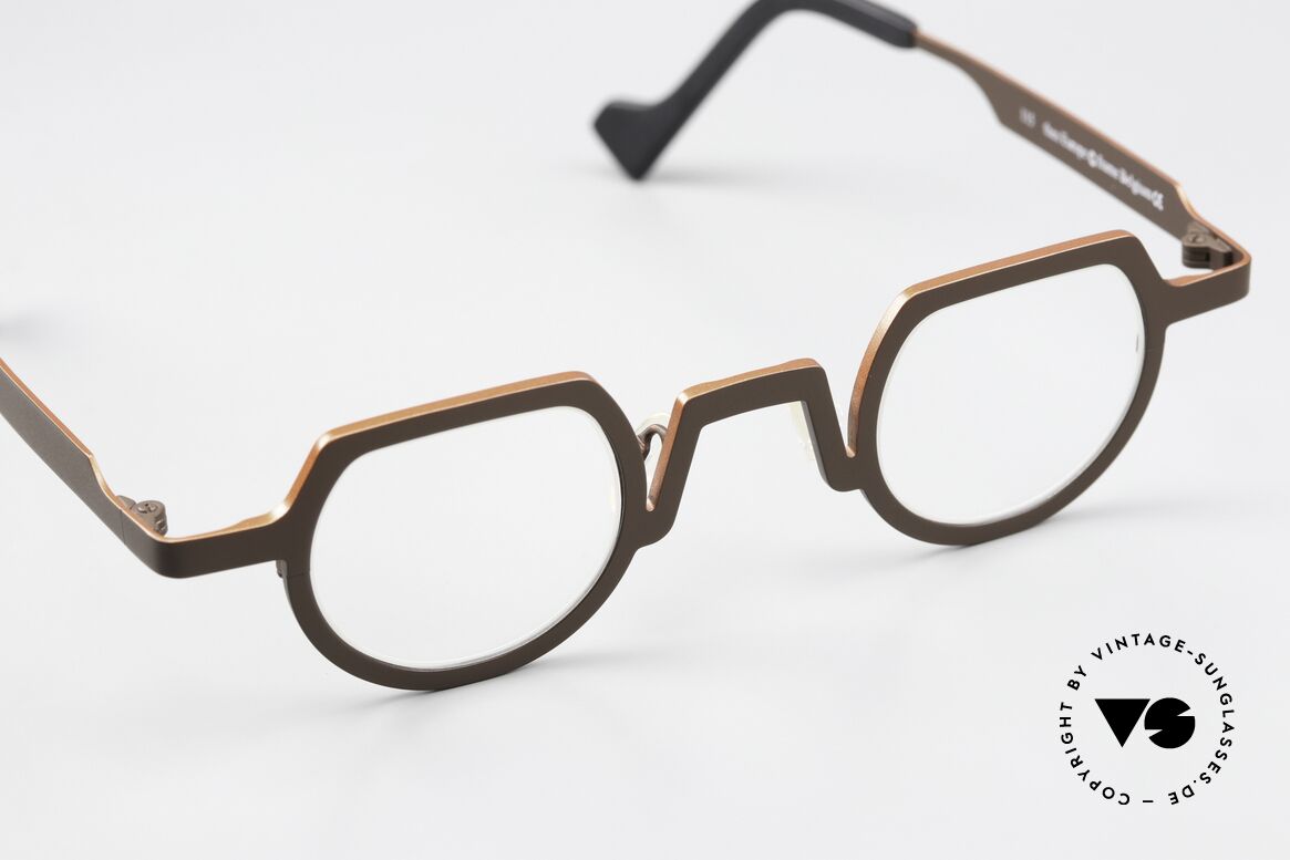 Theo Belgium Europe Titanium Brille Braun Orange, Kreation und Verarbeitung auf Spitzen-Niveau!, Passend für Herren und Damen