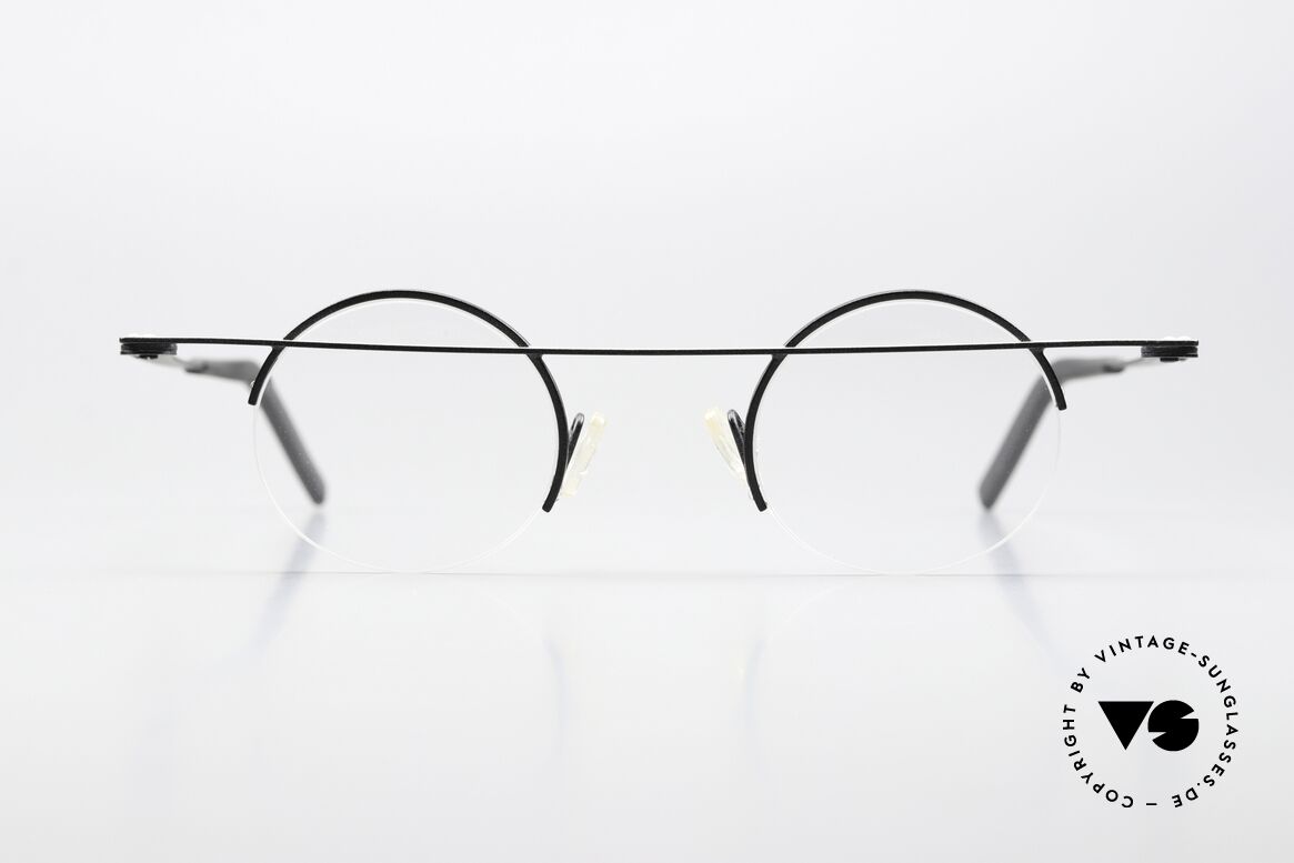 Theo Belgium Gnocchi Balkenbrille Titan Randlos, Mod. Gnocchi: halb randlos mit Federscharnieren, Passend für Herren und Damen