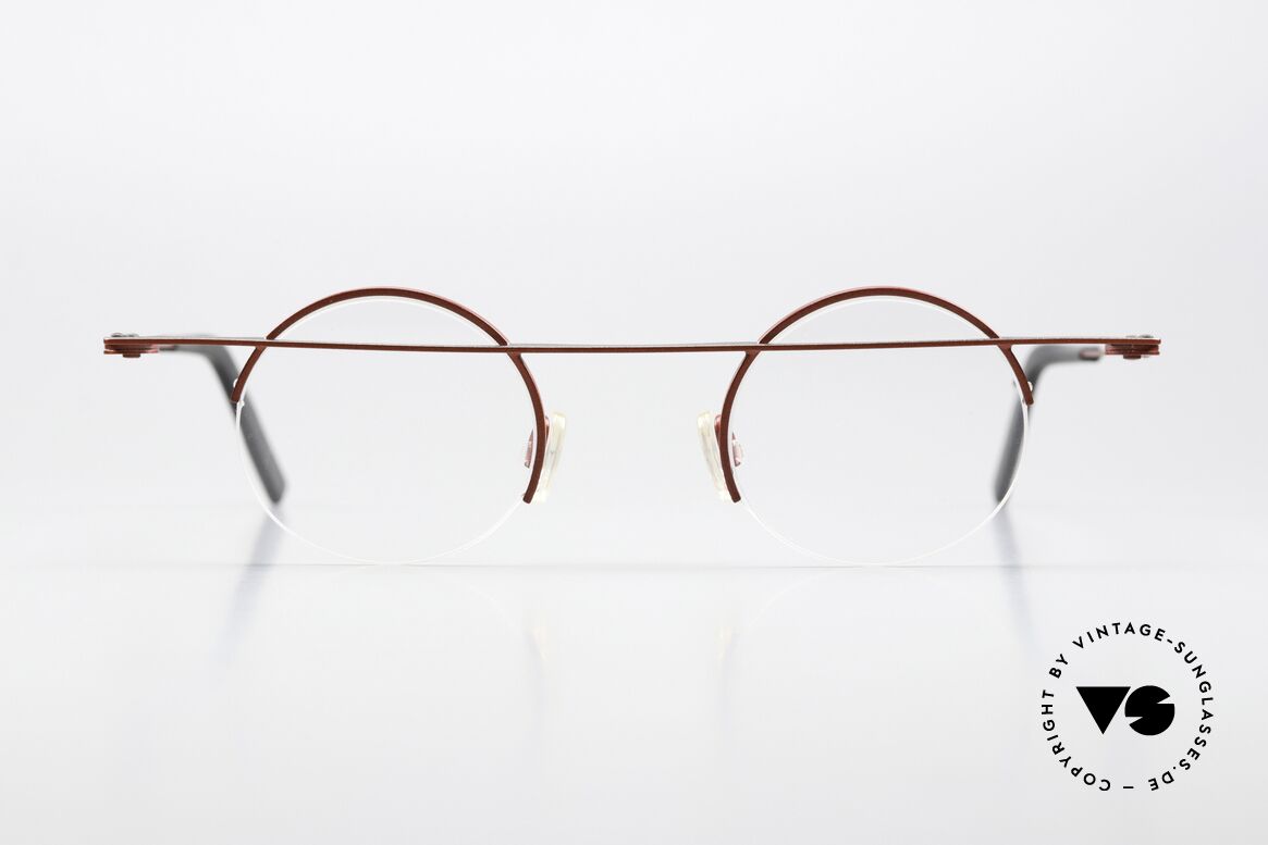 Theo Belgium Gnocchi Designerbrille Halb Randlos, Mod. Gnocchi: halb randlos mit Federscharnieren, Passend für Herren und Damen