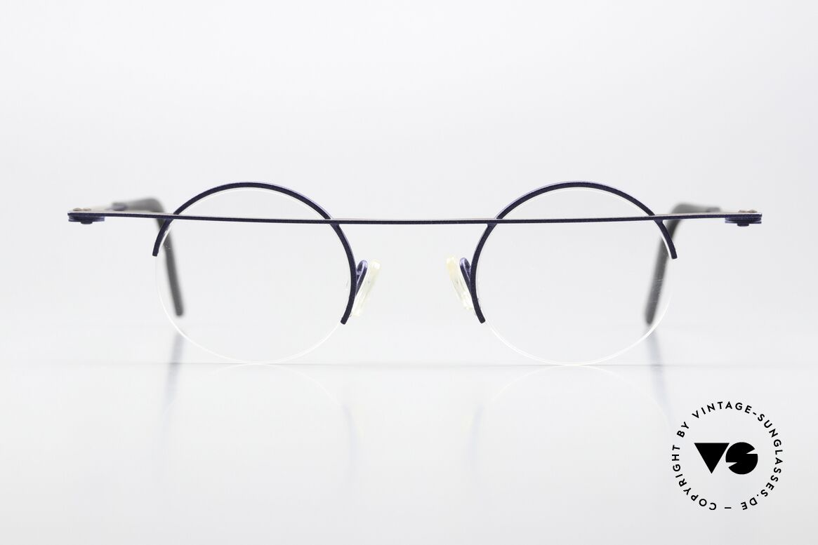 Theo Belgium Gnocchi Balkenbrille Halb Randlos, Mod. Gnocchi: halb randlos mit Federscharnieren, Passend für Herren und Damen