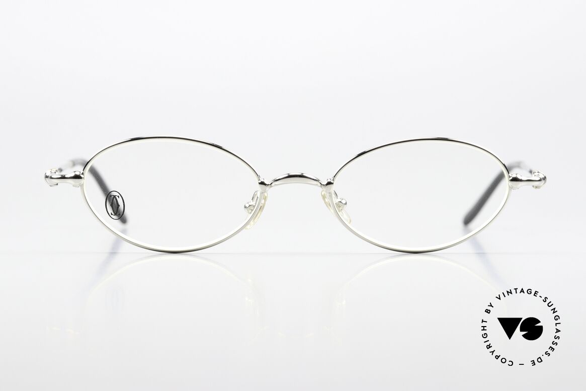 Cartier Mizar - M Ovale Luxus Brille Platin 90er, Unisex-Modell aus der Cartier 'CERCLE FIN' Serie, Passend für Herren und Damen