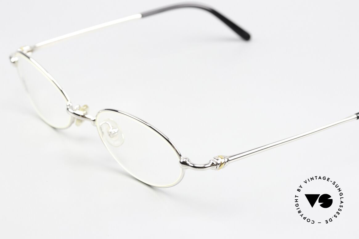 Cartier Mizar - M Ovale Luxus Brille Platin 90er, ungetragene Luxusbrille mit orig. Etui & Putztuch, Passend für Herren und Damen