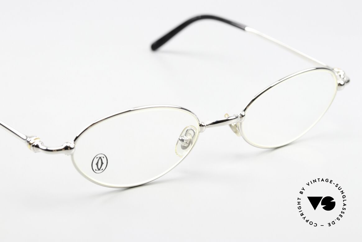 Cartier Mizar - M Ovale Luxus Brille Platin 90er, KEINE RETRO Cartier Brille; ein Original von 1999!, Passend für Herren und Damen