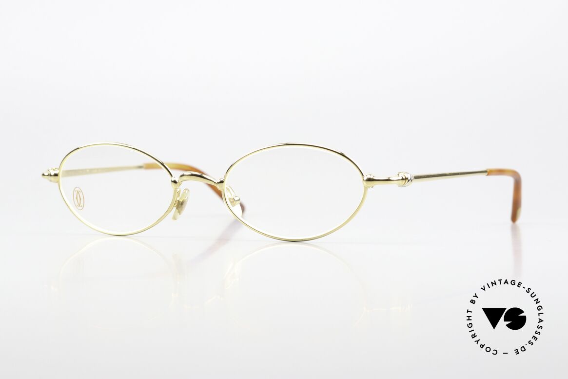 Cartier Mizar - M Ovale Luxus Brille 22kt Gold, ovale CARTIER Brillenfassung in Größe 49/19, 135, Passend für Herren und Damen
