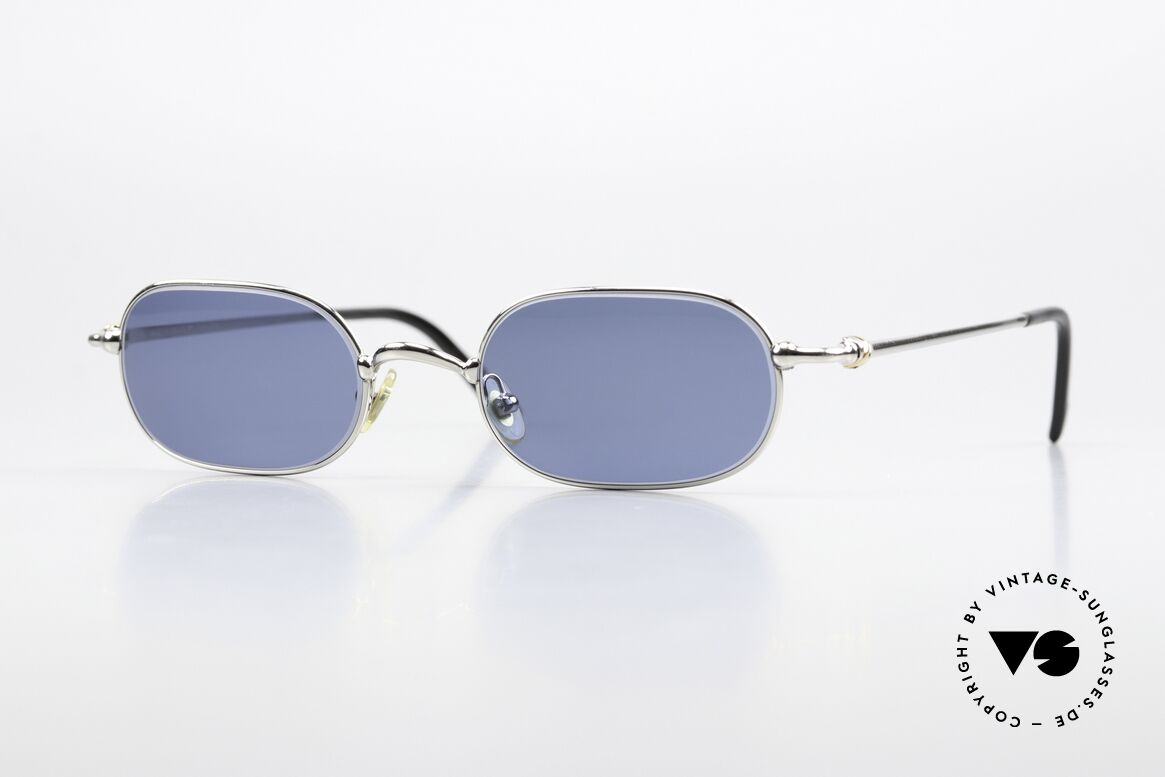 Cartier Orfy - M 90er Sonnenbrille Platinum, eckige vintage Cartier Sonnenbrille der späten 1990er, Passend für Herren und Damen