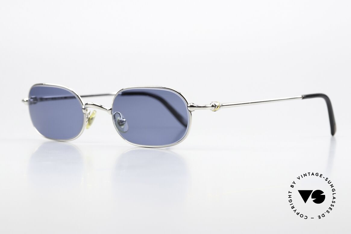 Cartier Orfy - M 90er Sonnenbrille Platinum, leichter flexibler Rahmen für höchsten Tragekomfort, Passend für Herren und Damen