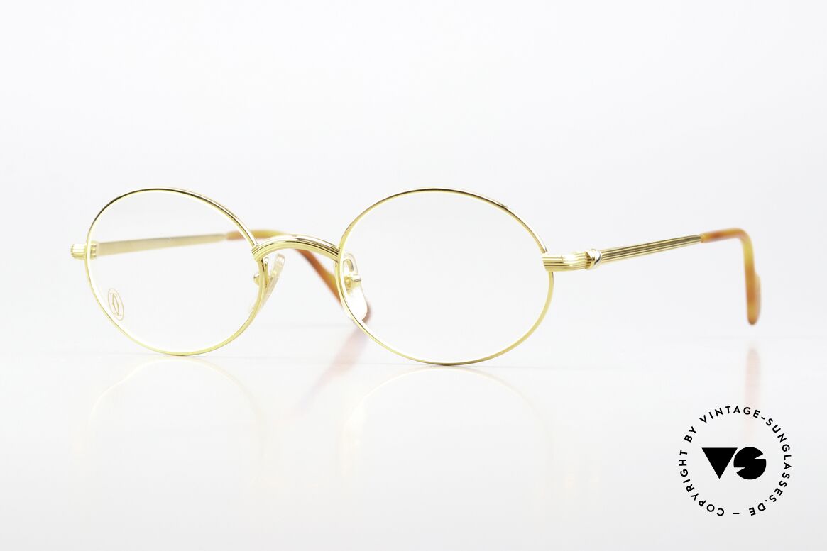 Cartier Sorbonne - M 22kt Vergoldete Luxusbrille, ovale vintage Cartier Designerbrille von ca. 1997, Passend für Herren und Damen