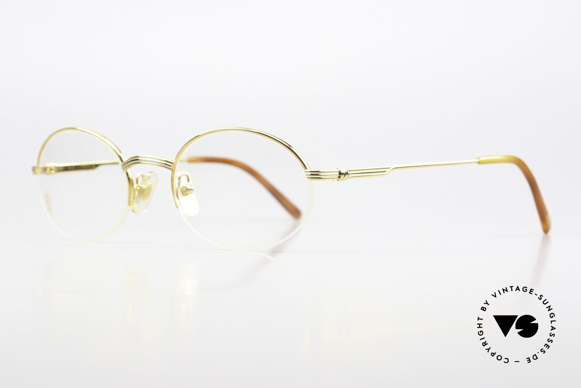 Cartier Manhattan - L Rare 53mm Grösse Vergoldet, flexibler Halbrahmen (Top-Qualität), Luxusbrille!, Passend für Herren und Damen
