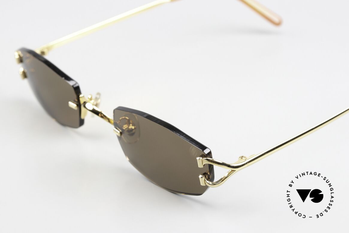 Cartier Capri Randlose Sonnenbrille 1999, Glasform ist (durch Optiker) auch veränderbar, Passend für Damen