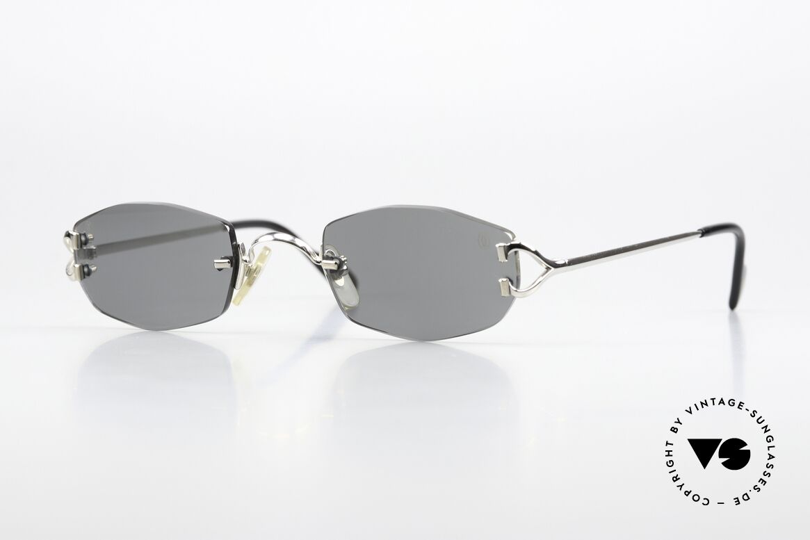 Cartier Capri Platin Sonnenbrille Von 1999, rahmenlose Cartier Sonnenbrille von ca. 1999, Passend für Damen