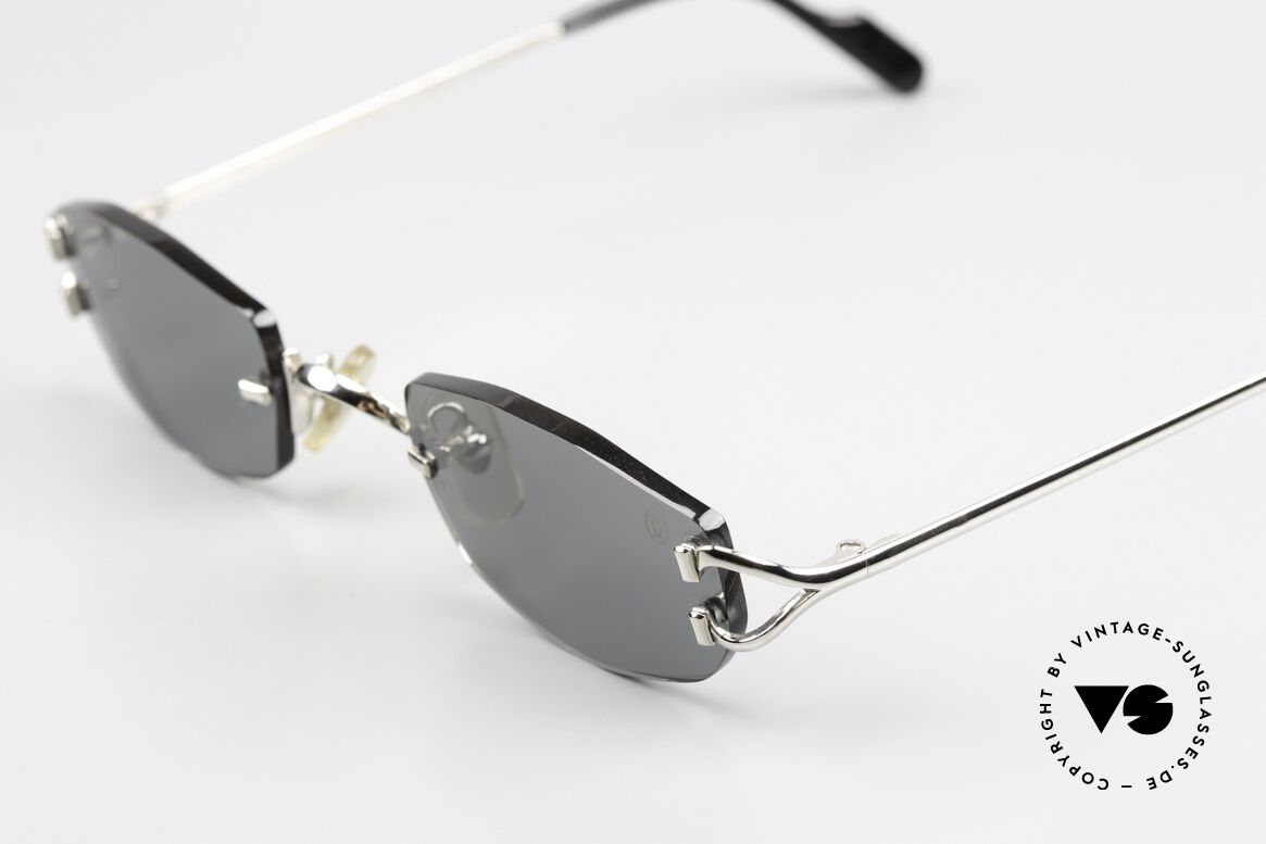 Cartier Capri Platin Sonnenbrille Von 1999, Glasform ist (durch Optiker) auch veränderbar, Passend für Damen