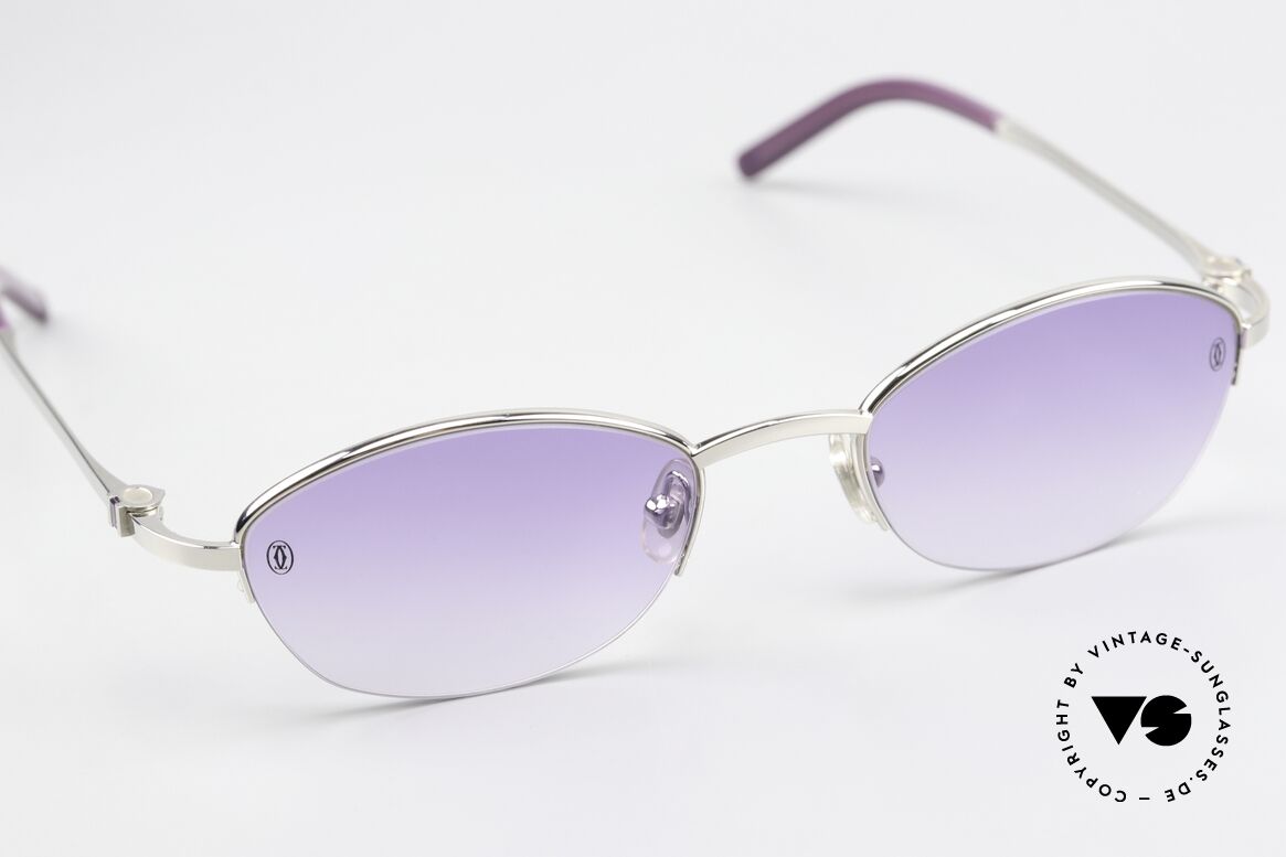 Cartier Anakie Juwelen Kollektion Brille, mit original Cartier Sonnengläsen: lila Verlauf, Passend für Damen