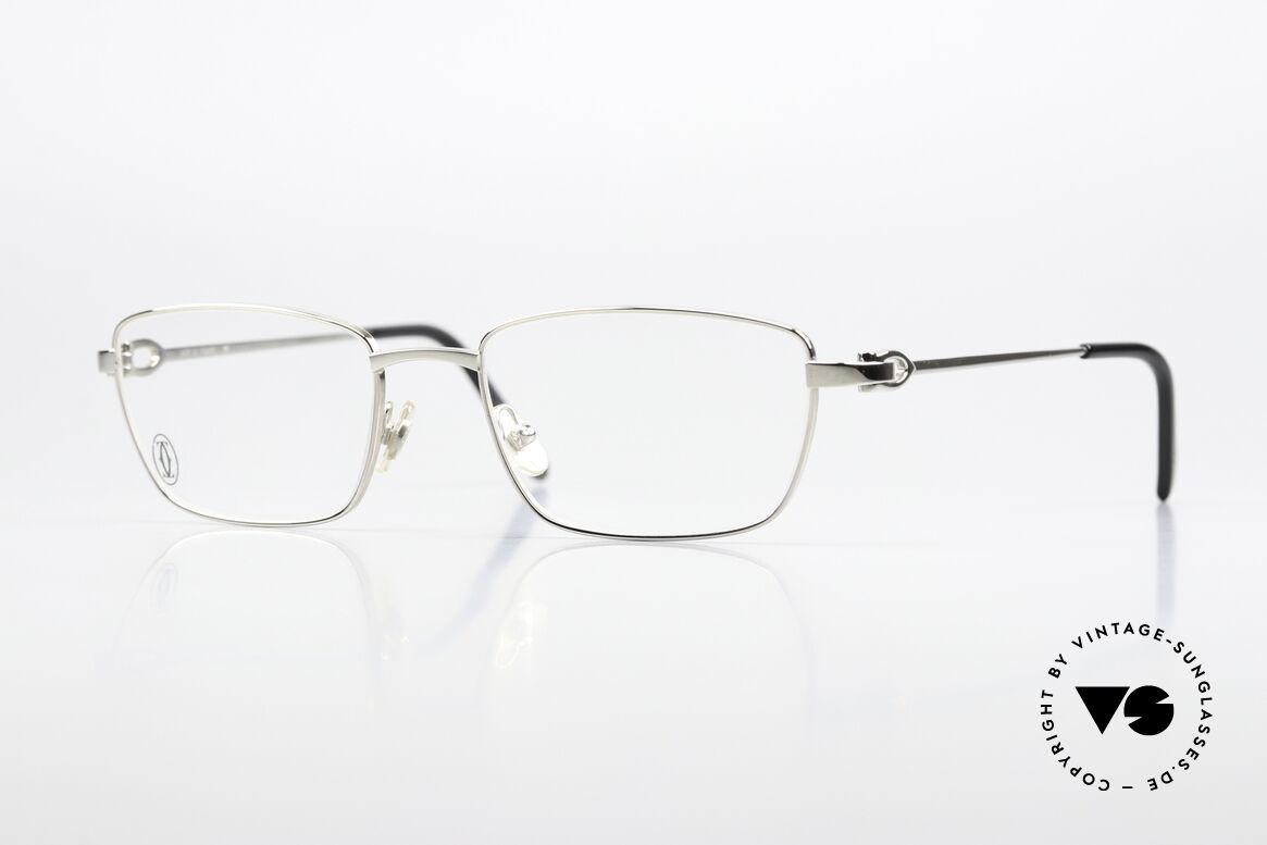 Cartier Tender Platin Luxusbrille Von 2009, eckige CARTIER Metallfassung in Größe 52/18, 135, Passend für Herren und Damen