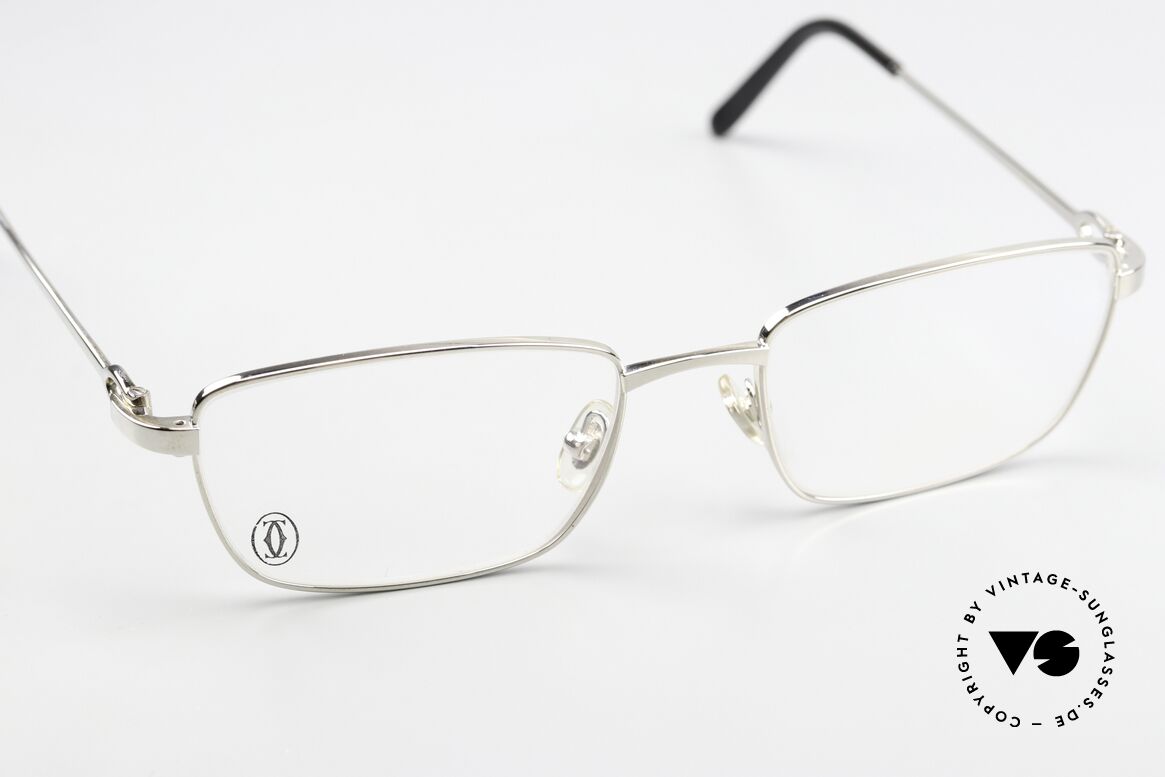 Cartier Tender Platin Luxusbrille Von 2009, orig. Bezeichnung: Cartier Tender T8100666, Platin, Passend für Herren und Damen
