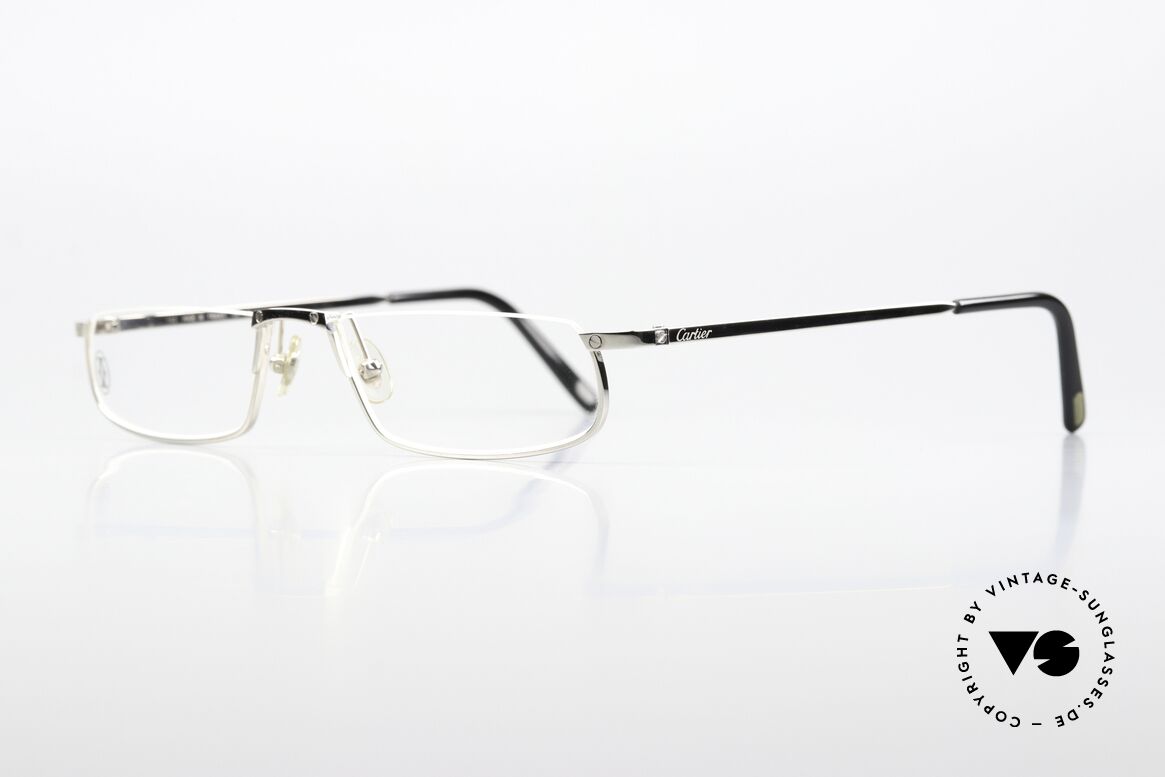 Cartier Half Moon Titanium Lesebrille Von 2009, platin glänzend: Fassung mit edler Platin-Legierung, Passend für Herren und Damen