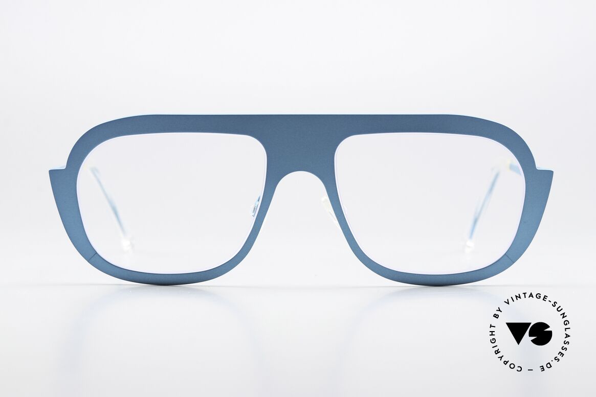 Theo Belgium Bientot Titan Designerbrille Türkis, Pilotenstil der THEO 'Encore et Encore" Familie, Passend für Herren und Damen