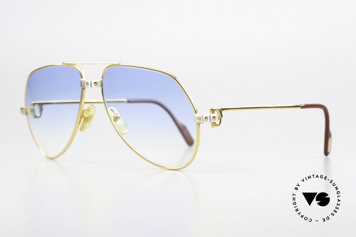 Cartier Vendome Santos - M Gläser In Hellblau Verlauf, Santos-Dekor (3 Schrauben) in MEDIUM Gr. 59-16, 140, Passend für Herren und Damen